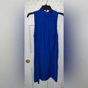 Ann Taylor Blue Sleeveless Halter Dress